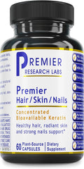 Premier Research Labs Premier Hair/Skin/Nails - Hair Growth Supplement for Women &amp Men with Keratin Vitamins for Hair Growth Beauty from Within for Hair Skin and Nails - 60 Vegetarian Capsules