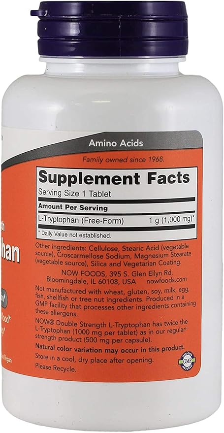 NOW Foods - Now Foods L-tryptophan 1000mg Tablets 60-Count [Health and Beauty](Pack of 2)
