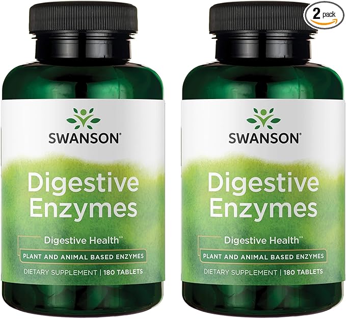 Swanson Digestive Enzymes 180 Tabs (2 Pack)