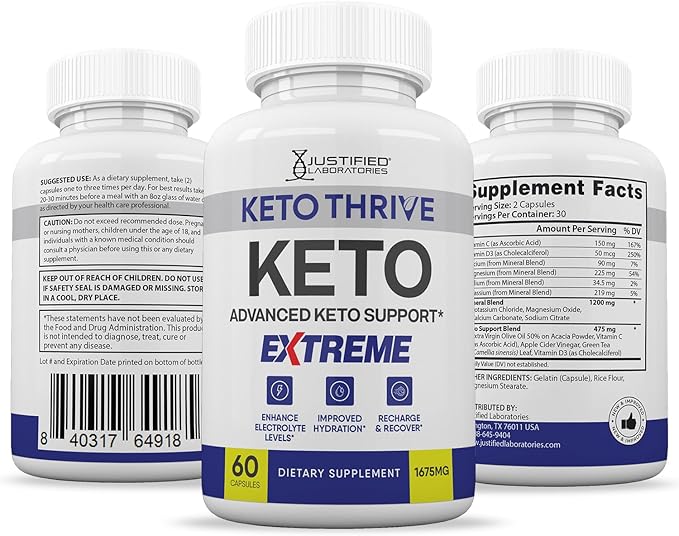 (5 Pack) Keto Thrive Keto ACV Extreme Pills 1675MG Keto Support Blend Capsule Alternative Keto ACV Gummies Formulated Apple Cider Vinegar Extra Virgin Olive Oil Powder Green Tea Leaf 300 Capsules