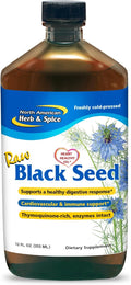 NORTH AMERICAN HERB &amp SPICE Black Seed Oil - 12 fl oz - Digestive &amp Immune Support - Contains Oreganol P73 Oregano Oil &amp Rosemary Oil - Non-GMO - 72 Servings