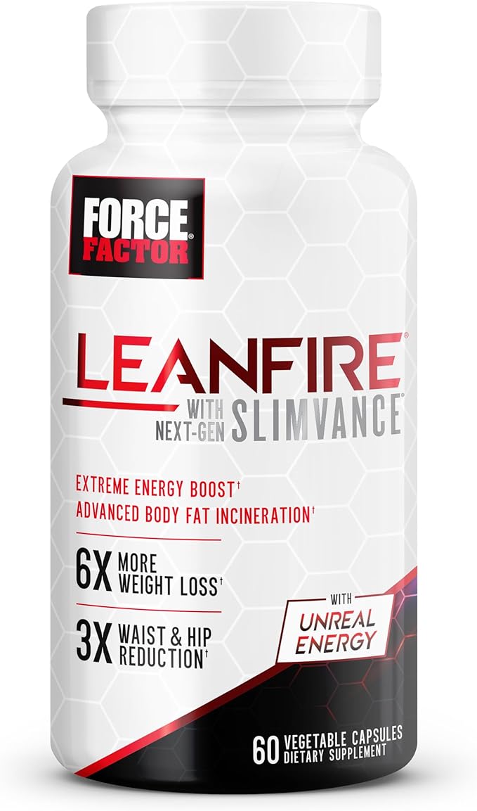 LeanFire with Next-Gen SLIMVANCE Advanced Thermogenic Fat Burner for Weight Loss with B Vitamins and Capsimax to Boost Metabolism Increase Energy and Enhance Focus Force Factor 60 Capsules
