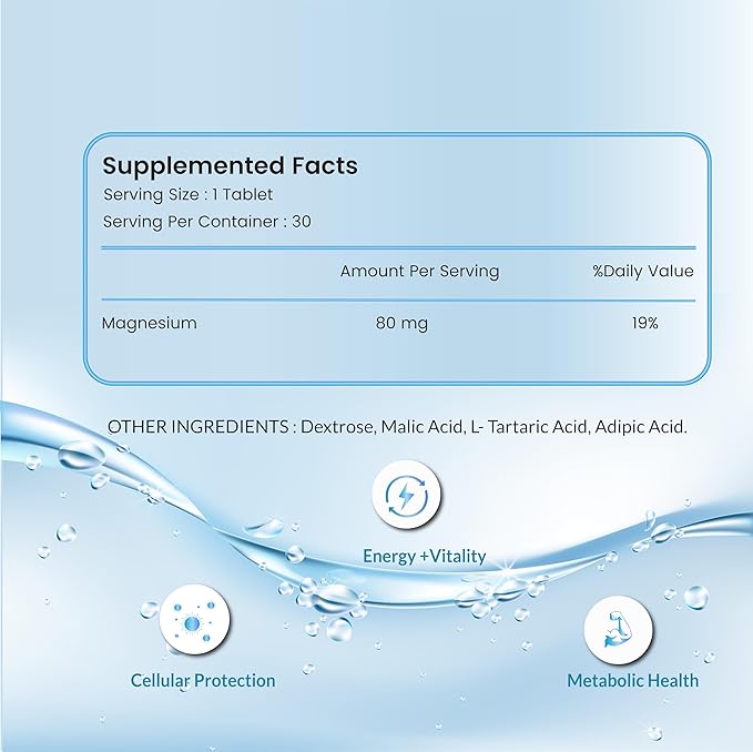 H2 Molecular Hydrogen Water Tablets with Magnesium Antioxidant Drinking Water Tablet Supports Cellular Health Fight Stress Recovery &amp Cognitive Function - 8 PPM Fast Dissolving 30 H2 Tablets