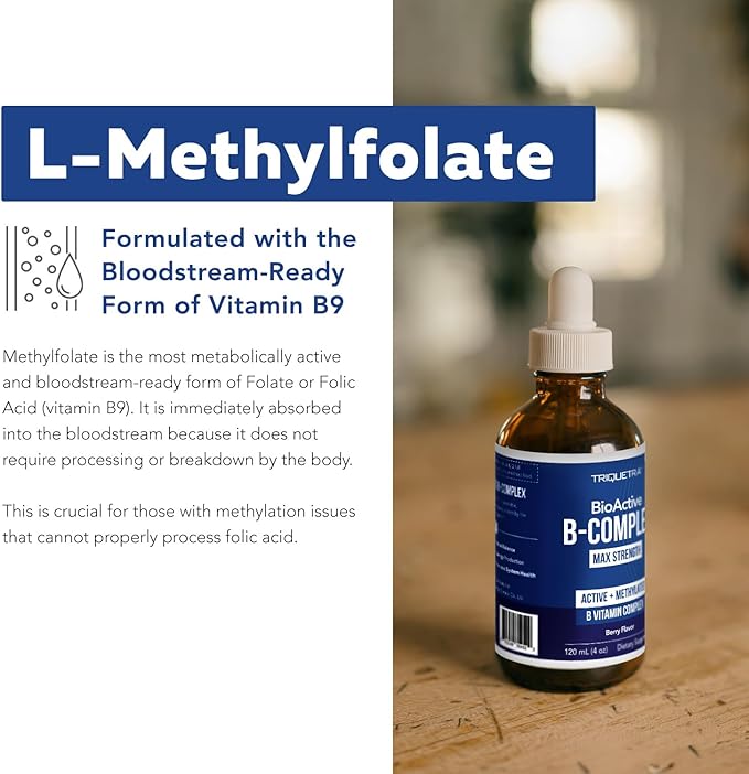 BioActive Vitamin B Complex - Blood Stream Ready Methylated B Complex - Featuring Methylfolate 3 BioActive Forms of B12 BenfoPure® B1 &amp Pantesin® B5 - 12 B Vitamins in Clinical Doses - Liquid 4