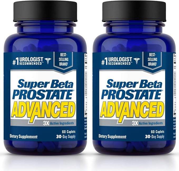 SUPER BETA PROSTATE Advanced – Promote Sleep Support Bladder Emptying. Prostate Support Supplement for Men's Health with Beta Sitosterol not Saw Palmetto. (120 Caplets 2-Pack)
