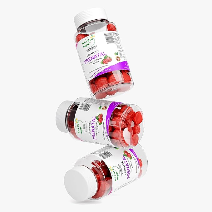 Complete Prenatal Vitamins Folic Acid Iron Choline for Neural Tube Support Omega-3 DHA for Fetal Brain Development Calcium-Helper D3 &amp K2 Non-GMO Vegan Gummies