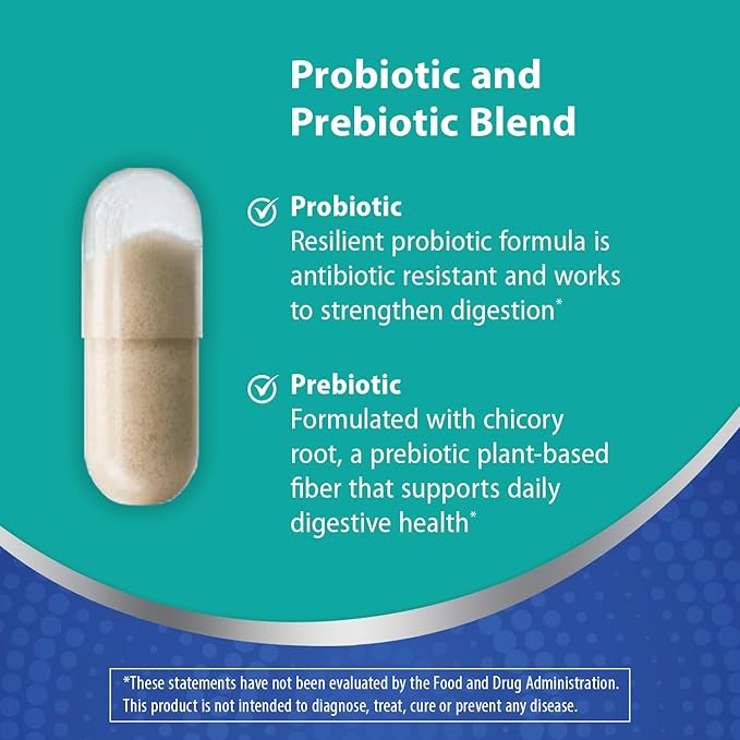 Florastor Advanced Pro+Pre Daily Probiotic and Prebiotic Supplement for Women and Men Boosts Good Bacteria Saccharomyces Boulardii CNCM I-745 (30 Capsules) (Pack of 1)