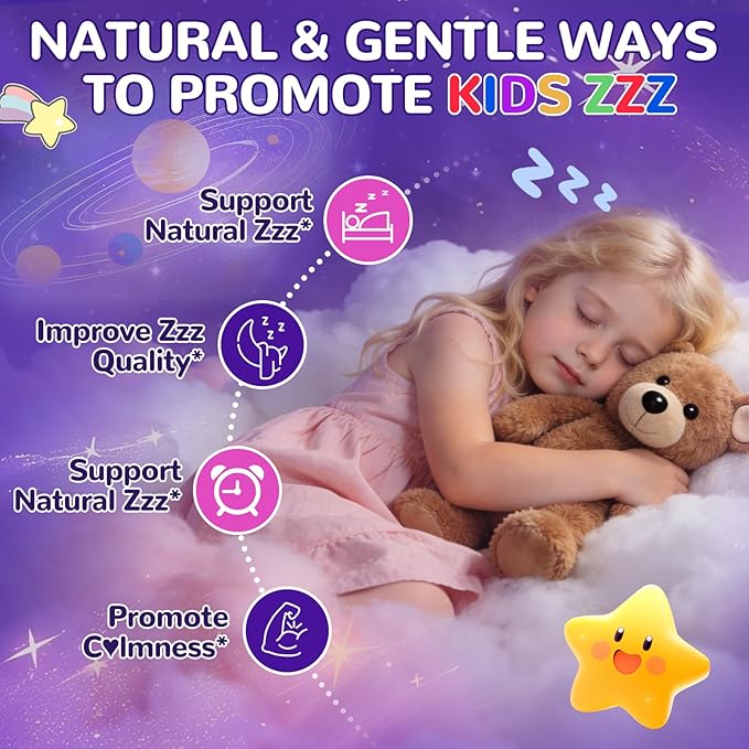 Melatonin Gummies Kids 1mg: Extra Strength Chewable Kids Melatonin Gummy Plus Magnesium Chamomile Lavender Elderberry L-Theanine D3 B6 - Natural Rest Cycles for Children Ages 4+(120Count)