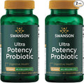 Swanson Ultra Potency Probiotic Digestive Health Immune System Support 66 Billion CFU Prebiotic NutraFlora scFOS 60 DRcaps Veggie Capsules (Caps) (2 Pack)