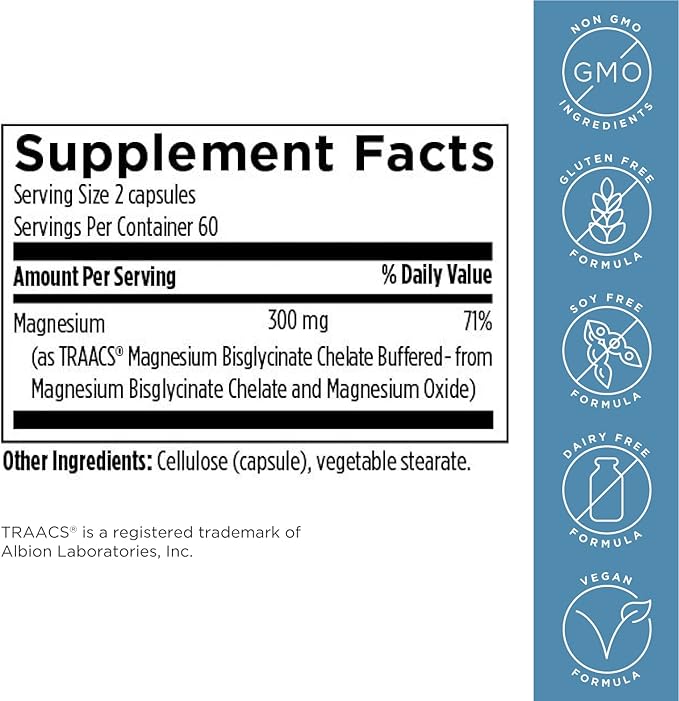 Designs for Health Magnesium Glycinate Complex - Chelated Magnesium Bisglycinate + High Absorption Magnesium for Calming &amp Sleep Heart Health Immune Support &amp Bone Strength - Vegan (120 Caps