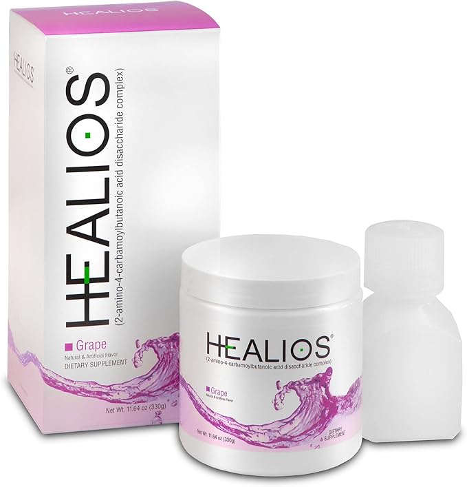Healios Grape Flavor Oral Health and Dietary Supplement Powder Form Naturally Sourced L-Glutamine Trehalose L-Arginine 11.64 Ounces