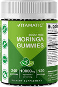 Vitamatic Moringa Gummies – Sugar-Free 50:1 Plant-Based Extract – Green Superfood – Pectin-Based Vegan Non-GMO – 240 Gummies