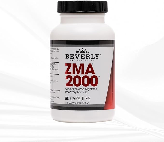 Beverly International ZMA 2000 90 Capsules. BI’s Formulation is Designed to Improve Muscle Strength Endurance Immune System Support and Recovery Post Training. Zinc Magnesium Aspartate + Vitamin B6