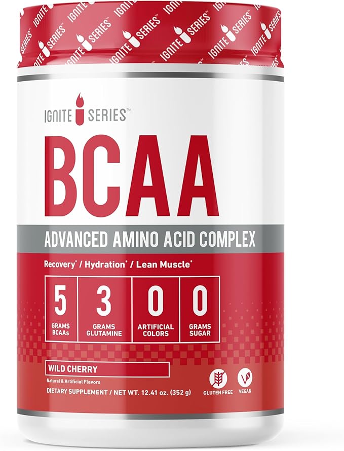 Complete Nutrition Ignite Series BCAA Advanced Amino Acid Complex Supports Muscle Recovery Hydration &amp Growth 5g BCAA 3g Glutamine 13 oz Tub (30 Servings)