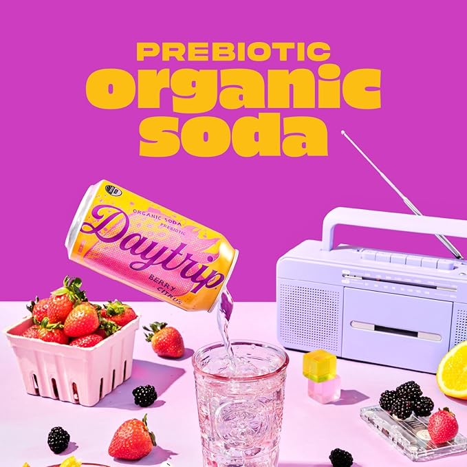 Daytrip Soda Prebiotic Berry Citrus 12 fl oz (Pack of 12)