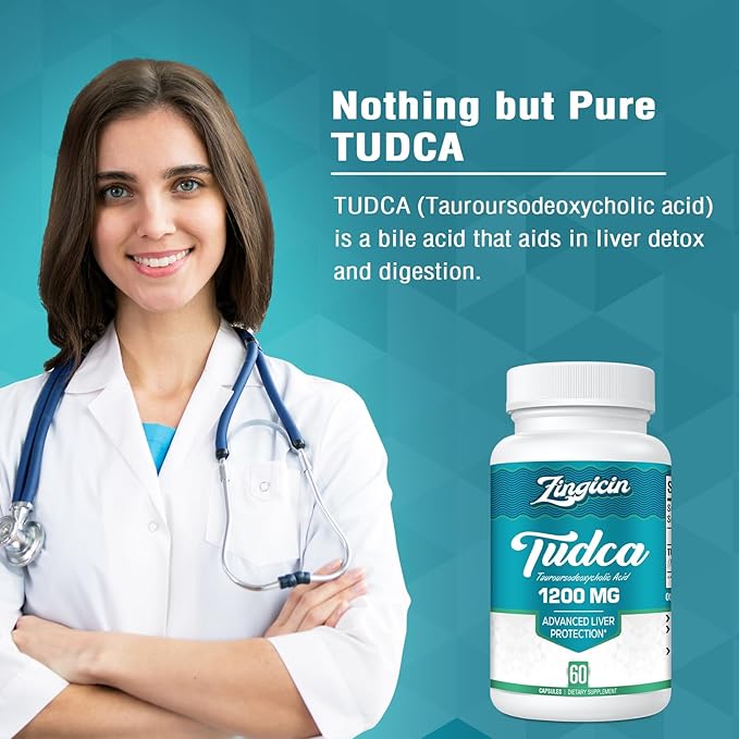 TUDCA Supplement 1200mg - 60 Veggie CapsulesPowerful TUDCA Bile Salts Supplements for LiverDigestion