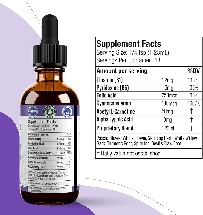 Nervestra - Nerve Health with Alpha Lipoic Acid to Bolster Nerve Health and Support Healthy Nerve Function - Alpha Lipoic Acid Vitamin B6 White Willow Bark Turmeric Passionflower &amp More!