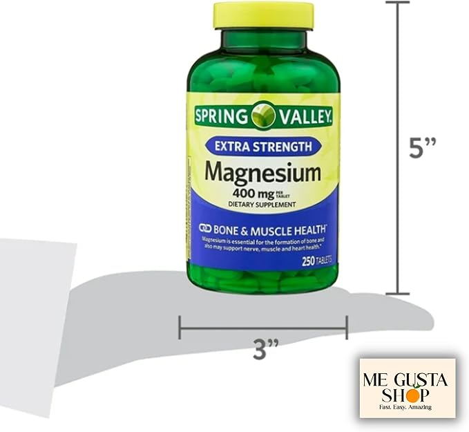 Spring Valley Essential Mineral Extra Strength Magnesium Tablets 400 mg 250 Count + me gustas Sticker