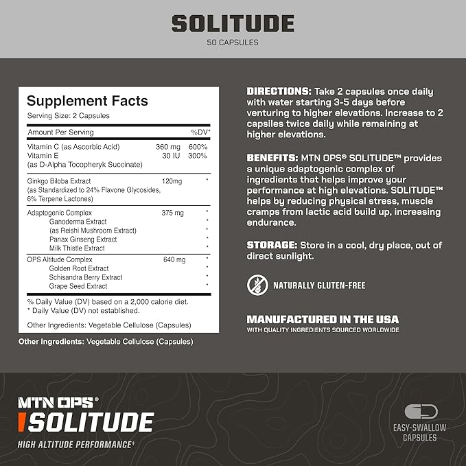 MTN OPS Solitude Altitude Support &amp Venture Bars Bundle – Peanut Butter Crunch + Blueberry Crisp Energy Bars for Hiking Trekking Backpacking &amp Mountain Adventures