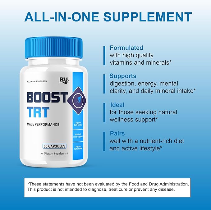 (2 Pack) Boost TRT Maximum Strength Performance Supplement BoostTRT Premium Capsules Boost TRT Maximum Strength Advanced Multivitamin Supplement BoostTRT Health Management Pills (120 Capsules)