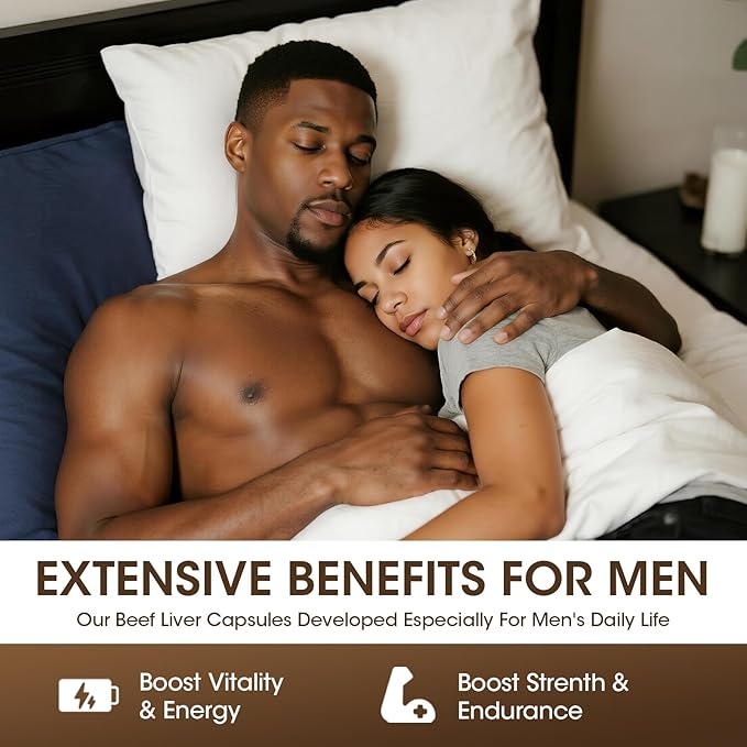M inch Beef Organs Supplement Beef Liver Capsules with Kidney Pancreas Tribulus Terrestris CoQ10 Zinc &amp Magnesium for Men's Vitali*ty Energ*y Immune Support Gluten-Free Non-GMO 120 Cou