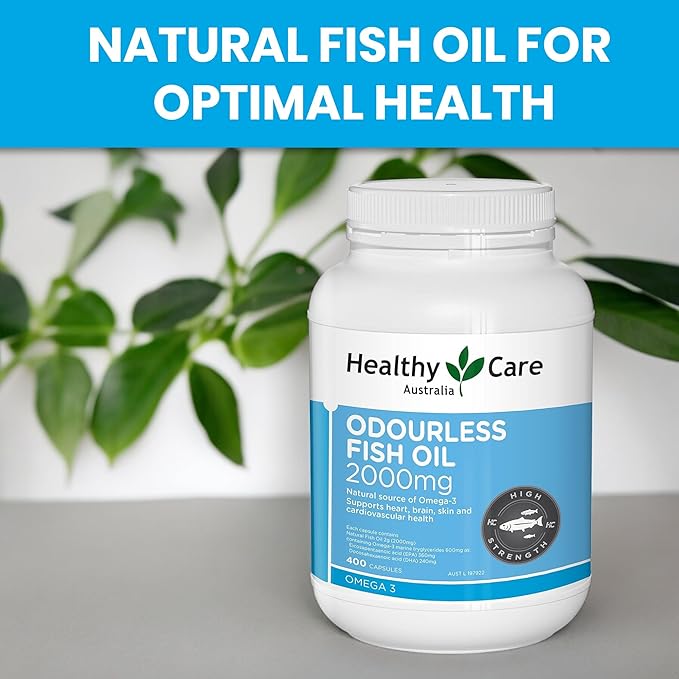 Healthy Care Odourless Fish Oil 2000mg 400 Soft Capsules