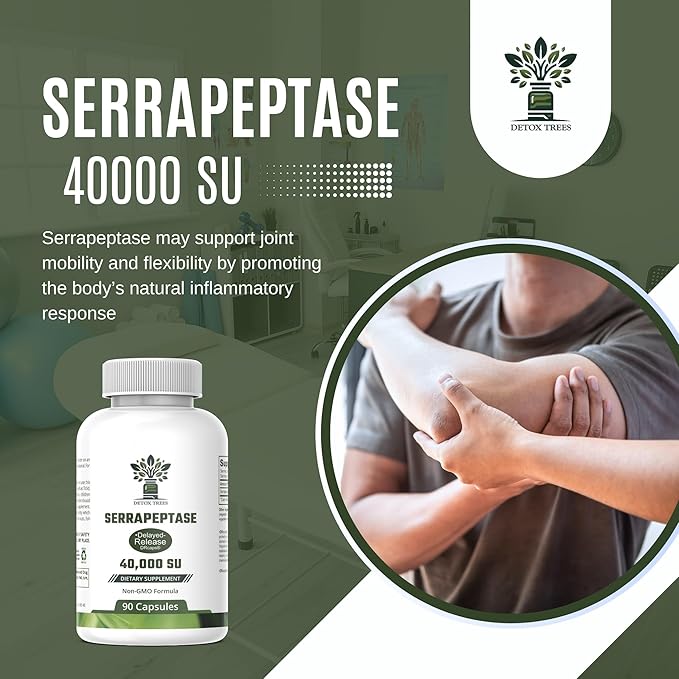 Serrapeptase 40000 SPU - Proteolytic Enzyme for Inflammation Support - Sinus Respiratory and Joint Comfort - Non-GMO - Gluten Free - Vegan - 90 Capsules