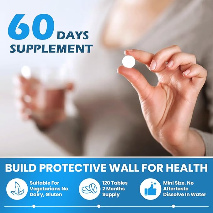 Hydrogen Water Tablets with Magnesium - 120 Tablets Fast-Dissolving H2 Molecular Hydrogen Supplements for Brain Health Cognitive Function Energy &amp Metabolism Support (2 Pack)