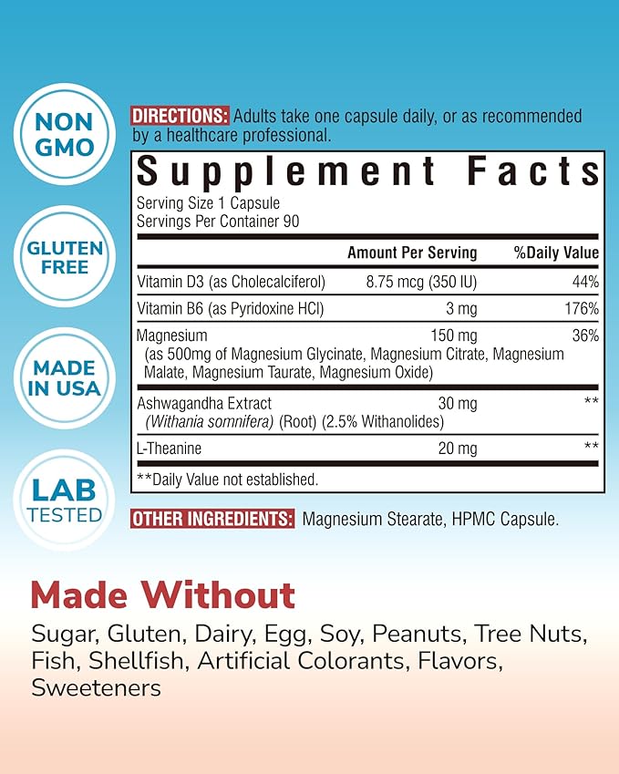 Probiotics for Women 100 Billion CFU 15 Strains 30 Capsules Magnesium Complex with Ashwagandha &amp L-Theanine 120 Capsules