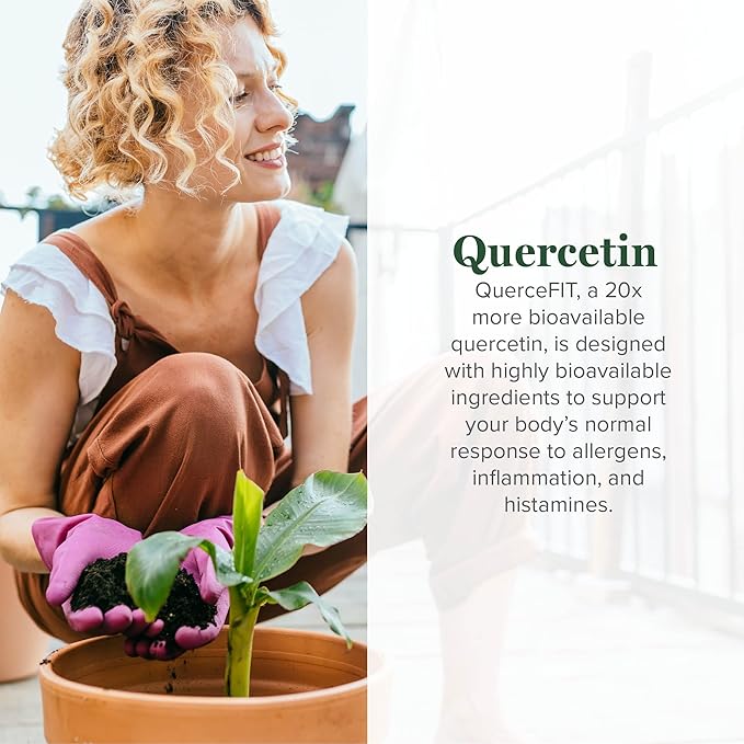 Global Healing Center Quercetin 250 mg Supplement to Support Immune System Includes QuerceFIT Without Bromelain &amp Zinc (60 Capsules)
