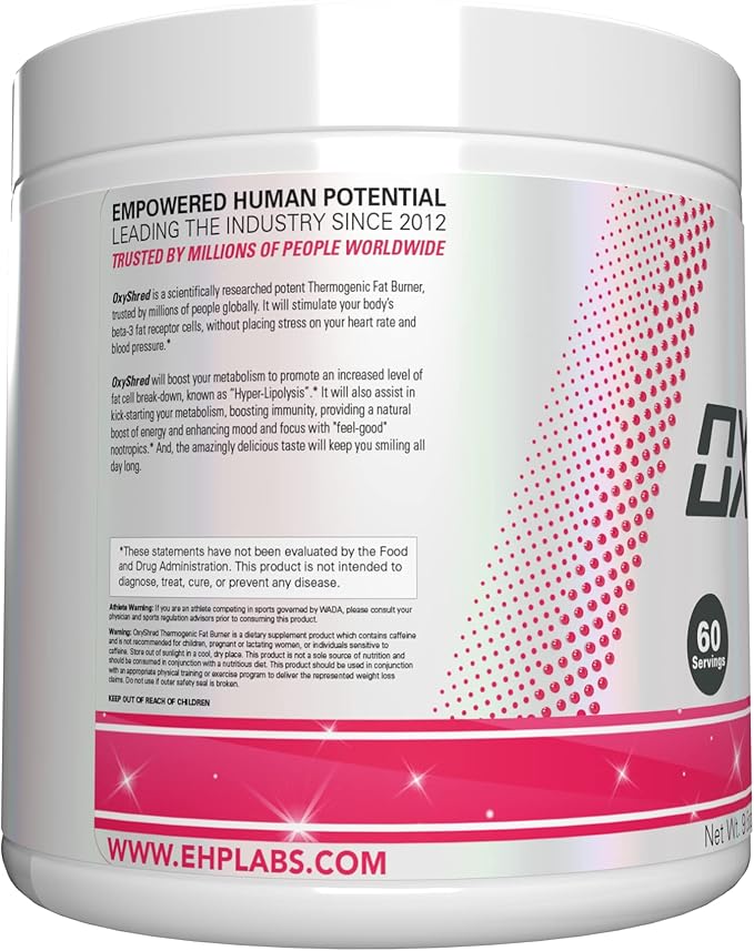 EHP Labs OxyShred Pre Workout Powder - Preworkout Powder with L Glutamine &amp Acetyl L Carnitine Energy Boost Drink - Cosmic Blast 60 Servings