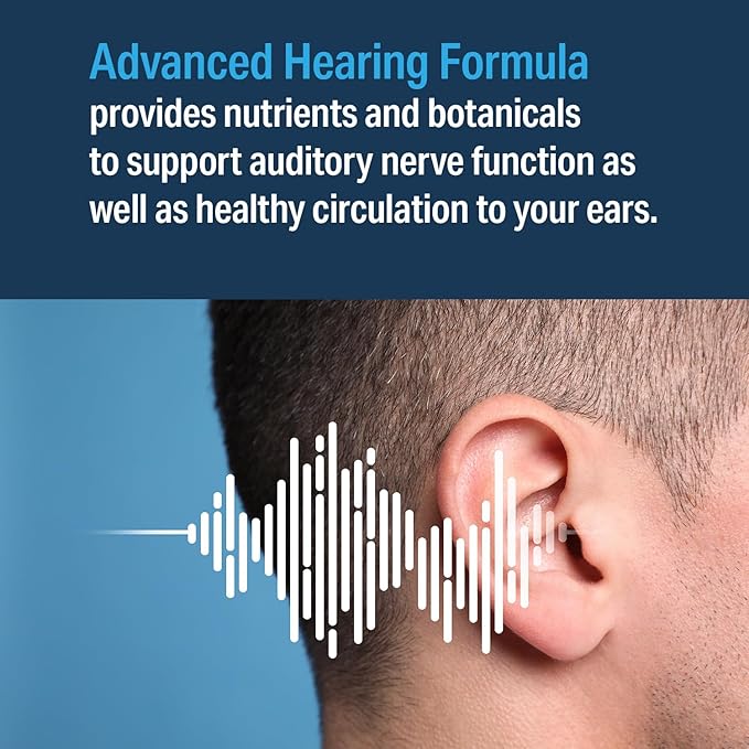 Advanced Bionutritionals – Advanced Hearing Formula Supplement Ear Health Vitamins Support Auditory Nerve Function Multivitamin with Vitamins A C E Folic Calcium Magnesium Zinc (60 Tablets)