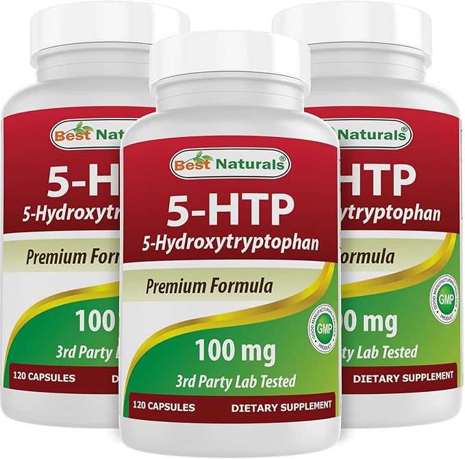 Best Naturals 5-HTP 100 mg 120 Capsules (Pack of 3)