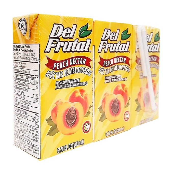 Del Frutal Peach Nectar 6.76 oz - Sabor Melocoton