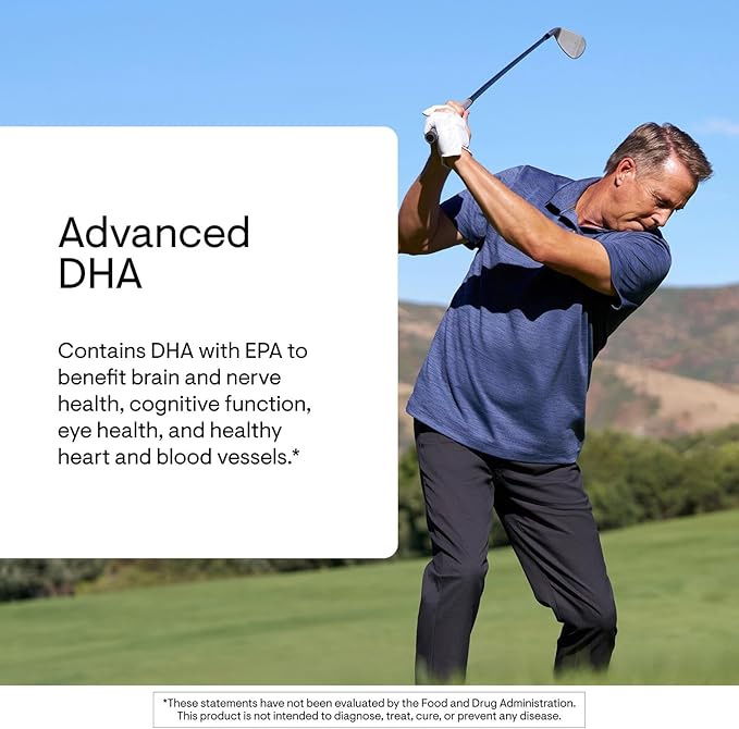 THORNE - Advanced DHA - Omega-3 Fish Oil Supplement with EPA &amp DHA in Triglyceride Form - Supports Brain Nerve Eye Blood Vessel &amp Heart Health* - Third-Party Certified - Gluten-Free - 60 So