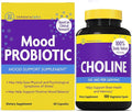 InnovixLabs Choline &amp Mood Probiotic Bundle Choline Bitartrate 550mg (100 Capsules) Mood Probiotic (60 Capsules). Supports Memory Mood Brain Health &amp Boost Cognitive.*