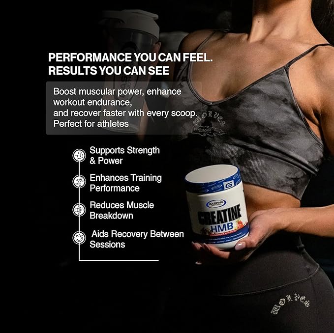 Gaspari Nutrition Creatine HMB Micronized Creatine Monohydrate and HMB Delivers Strength Muscle Protection and Training Performance (30 Servings Unflavored)