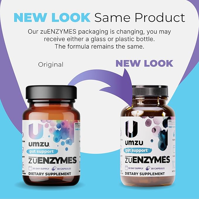 UMZU zuEnzymes Digestive Support Supplement (30 Day Supply) – 21 Enzyme Blend with Lipase Protease &amp Amylase – Digestive Enzymes for Gut Health &amp Probiotic Daily Digestive Wellness Support Fo