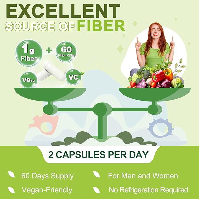 NATURE TARGET Probiotics for Women-Men-Kids Digestive Health with Fiber
