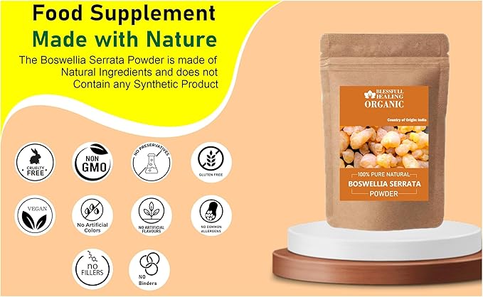 Blessfull Healing Organic Boswellia Serrata Powder 100% Pure Natural 200 Gram / 7.05 oz
