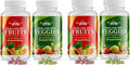 Fruits and Vegetables Supplement - 180 Fruit and 180 Veggie Capsules - Nature Vitamins Balance of Fruits and Veggies Supports Energy Balance Soy Free Vegan Capsules - 360 Count (Pack of 4)