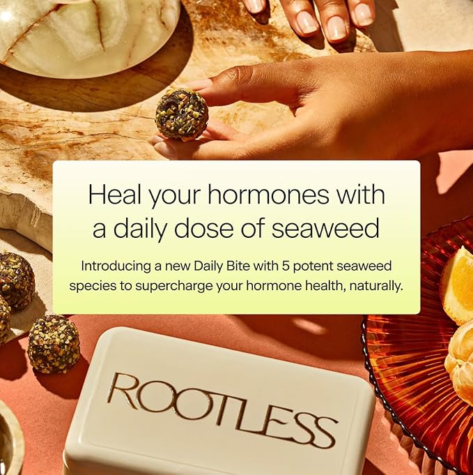 Rootless Seaweed Daily Bites – Orange Pistachio – 1 Month Supply for Hormone &amp Thyroid Health | 100% Daily Iodine Whole Food Ingredients No Added Sugar (4 Pack)