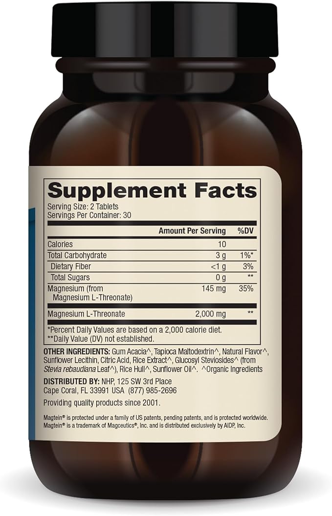 Dr. Mercola Magnesium Chewable Advanced 30 Servings (60 Tablets) Dietary Supplement Magnesium L-Threonate Cherry Flavor Non-GMO