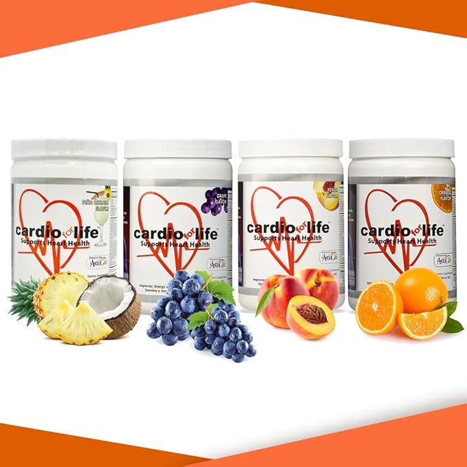 Health Guardian Cardio for Life L-Arginine Powder 16oz - Natural Nitric Oxide Supplement Cardiovascular Increase Energy - Peach