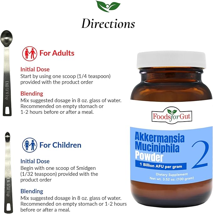 Foods For Gut Akkermansia Muciniphila Powder 1 Billion AFU/g | Direct from Manufacturer | No Third-Party Storage | Digestive &amp Immune Support | (100 Gram)