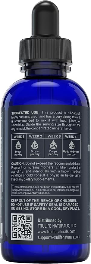 Trace Mineral Complex – 4 oz (48Servings) – 72+ Ionic Minerals Concentrate/Magnesium Chloride Boron Potassium/Supports Hydration &amp Electrolyte Balance
