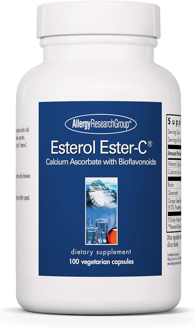 Allergy Research Group Esterol Ester C - Delivers 1.35 g Vitamin C - Buffered Vitamin C with Bioflavonoids &amp Quercetin - Immune &amp Antioxidant Support - 100 Servings - 100 Capsules