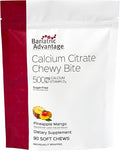 Bariatric Advantage Calcium Citrate Chewy Bites 500 mg - Highly Absorbable &amp Digestible - Vitamin D3 - Easily Chewable Calcium Supplement - Pineapple Mango - 90 Count