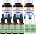 LOVITA 9-Piece Family Bundle - 4 Propolis Liquid 2 Sprays &amp 3 Immune 8-in-1 Bottles Comprehensive Seasonal Defense Kit (9 Pc Value Set)