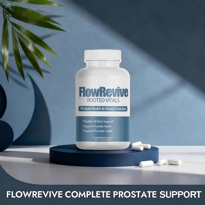 Flow Revive Prostate Support for Men - Saw Palmetto Beta-Sitosterol Pumpkin Seed Formula - 90 Capsules